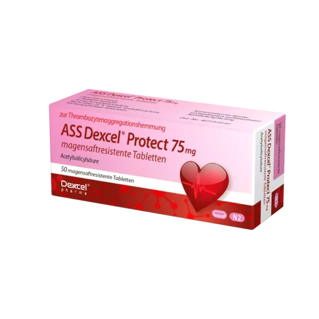 ASS Dexcel Protect 75 mg Tabletten bei Herz-Kreislauf-, 50 St. Tabletten 9372832