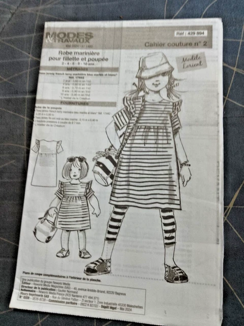 Patron De Vêtements Pour Poupée Modes Et Travaux - Édition Mai 2023, Complet Non Découpé, Occasion