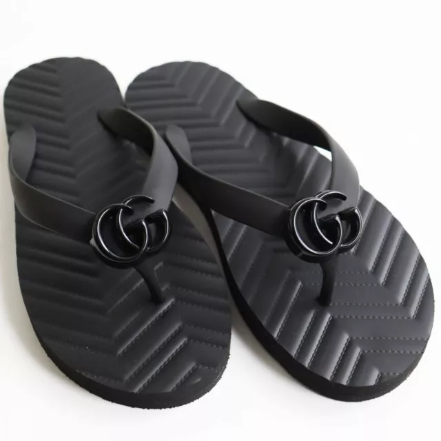 GUCCI 659229 GG Marmont Chevron Rubber Sandals/Flip Flops/Thong Sandals ...