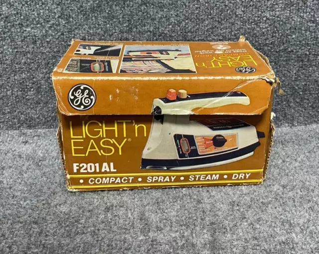 Dry Iron General Electric F201AL Light'n Easy Compact, Spray, Steam with Box