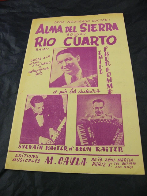 &SIERRA RIO CUARTO Sylvain and Leon Raiter 1957 Bolero Baïao Alma Score ...