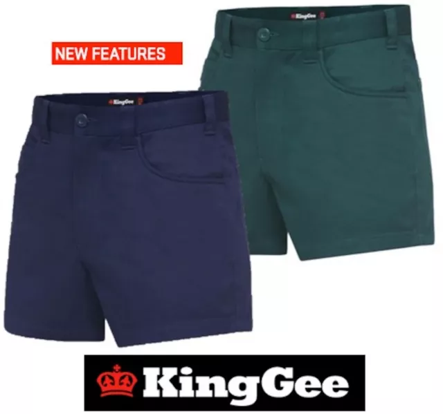 King Gee  -  Mens Drill Jean Top  Short Leg Work  Shorts - K07810