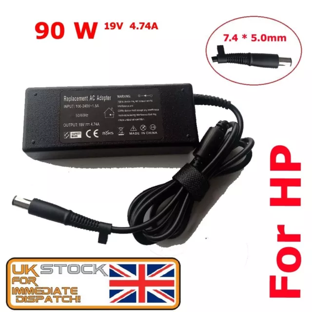 90W For HP Laptop AC Adapter Charger 19V / 4.74A 7.4 * 5.0mm NEW