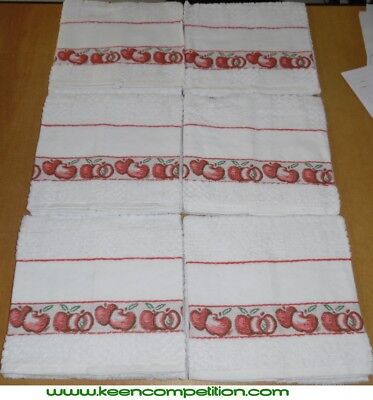 Strofinacci ASCIUGHINI CANOVACCI Tela Aida Modello Cuisine Cucina Pacco da 6 Pezzi con Tela Aida per RICAMARE Prodotto Italiano 100% Cotone Misura CM 50X70 