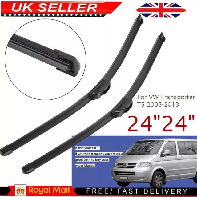 Pair of Car Truck Windscreen Wiper Blades Set For VW T5 Transporter 2003 - 2013