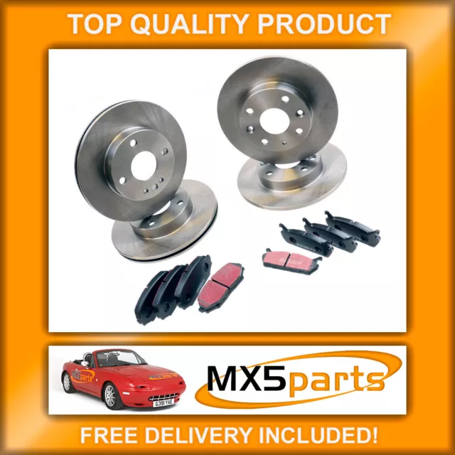 Mazda MX5 Front & Rear Brake Discs & Pads Full Set MX-5 Mk1 NA 1.6 1989>1998