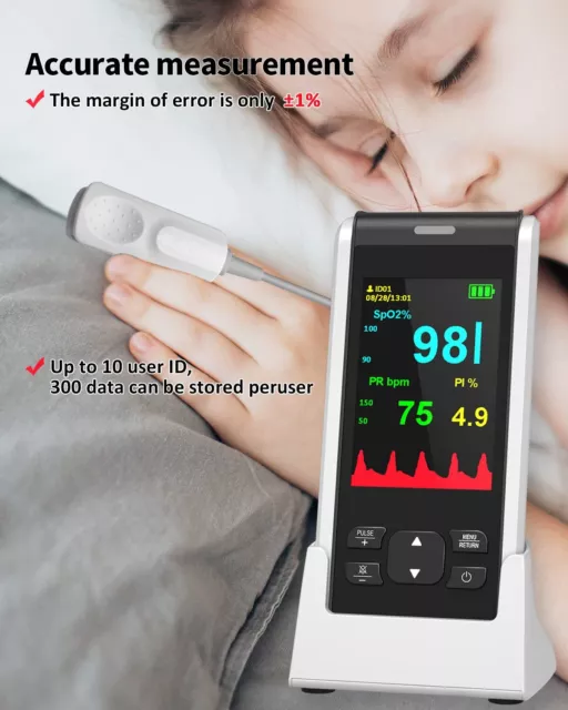 Pulse Oximeter Handheld Fingertip SpO2 PR Heart Rate Finger Blood Oxygen Monitor 3