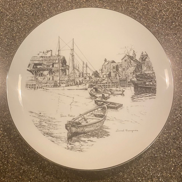 Gorham Collectable 11" Plate "San Pedro" Art by Lionel Barrymore Limited Edition