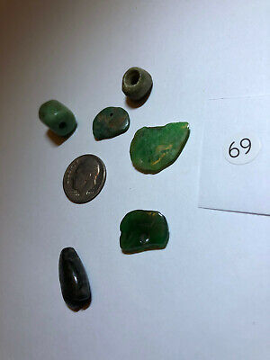 Pre Columbian Mayan Authentic Polished (6) Jade Tubular/ Flat Beads bundle deal 7