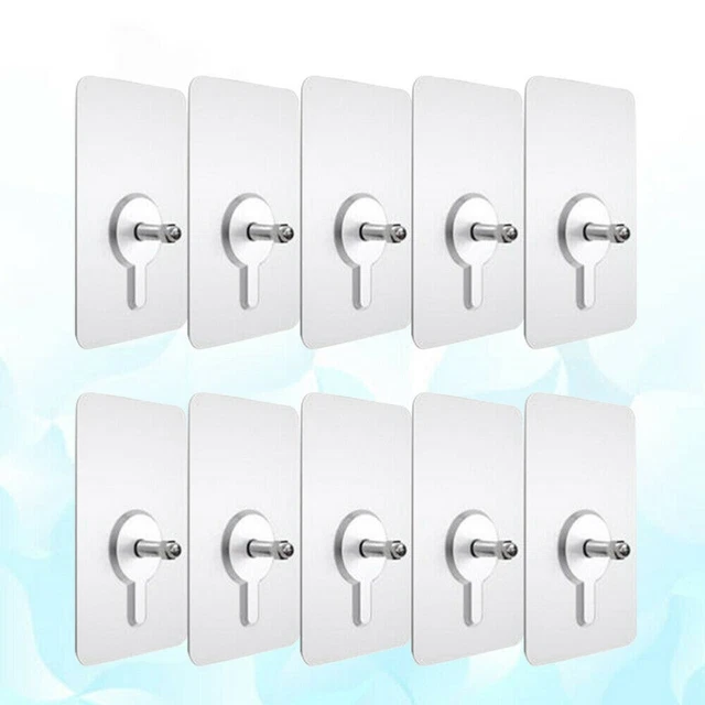 10x Nails Strong Adhesive Screw Sticker,Wall Picture Hook,Punch-Free Hanging Kit