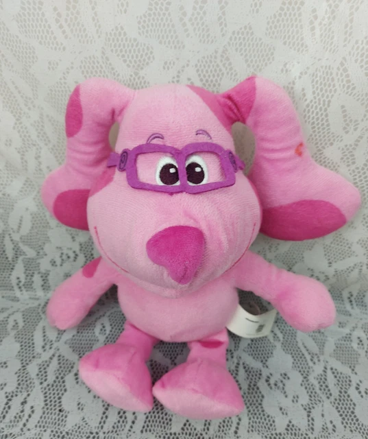 BLUES CLUES MAGENTA Puppy Dog Nickelodeon Pink Glasses 12" Plush