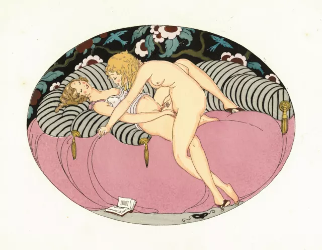 ❤️ 1921 Gerda Wegener Estampe originale aquarelle au pochoir curiosa art déco
