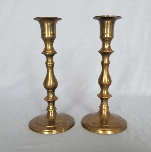 Matching Pair of Brass Candlestick Holders