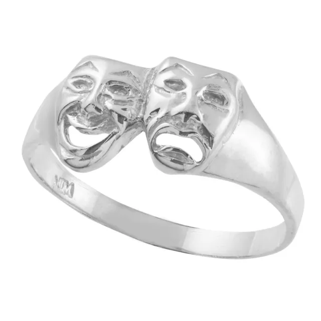 925 Sterling Silver Drama Mask Unisex Ring