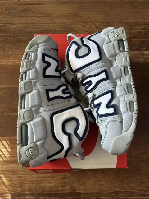 Nike Air More Uptempo QS NYC Size 9.5 Mens Grey Navy Blue 2017 AJ3137-001