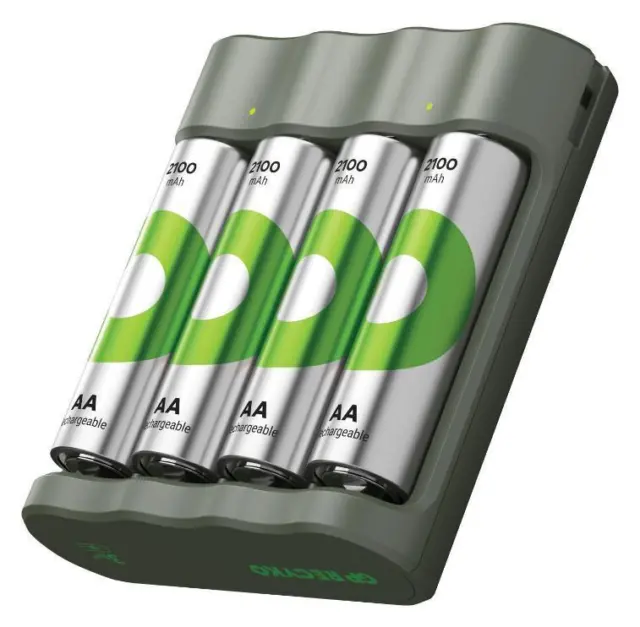 GP Batteries GPRCKCH421U349 Chargeur de piles rondes NiMH LR03 (AAA), LR6  (AA)