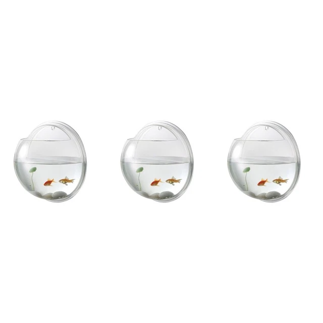 3 Pack Hanging Glass Planter Fish Bowl Aquarium Tank for Home Wall