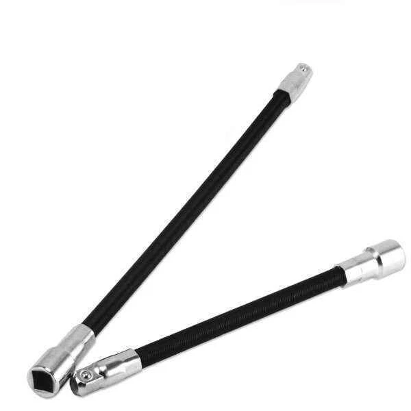 LARGE 2pc 1/4" & 3/8" Drive FLEXIBLE Extension Bars 10" 12" Flex Ext. Shop Tools