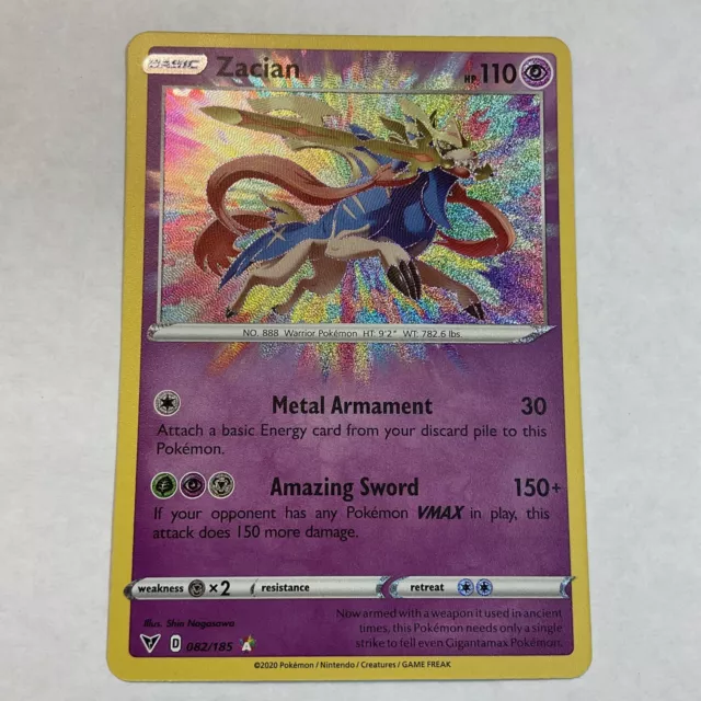 Zacian 082/185 Amazing Rare Vivid Voltage Pokemon TCG NM