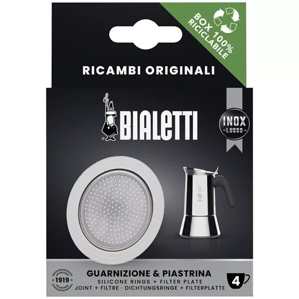 BIALETTI Filtre inox + 1 joint silicone cafetières italiennes inox 6 tasses