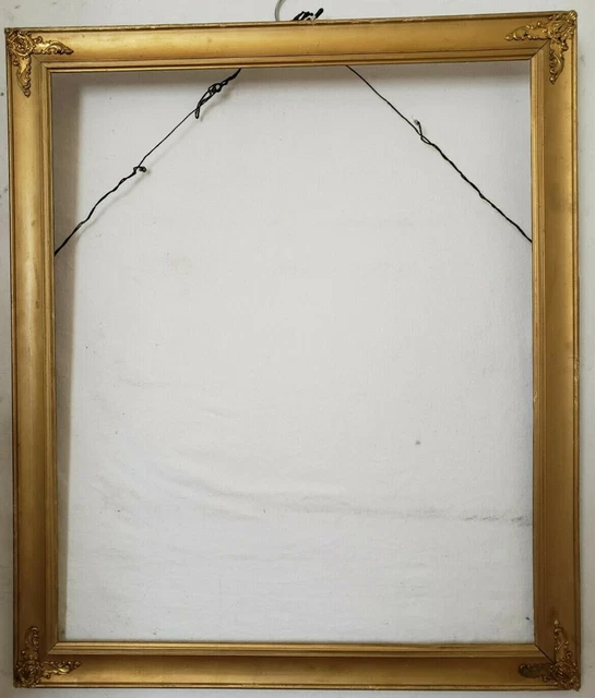 Vintage Wooden Gilded Frame with Decorated Corners Opening 19.5 x 23.5 inches 