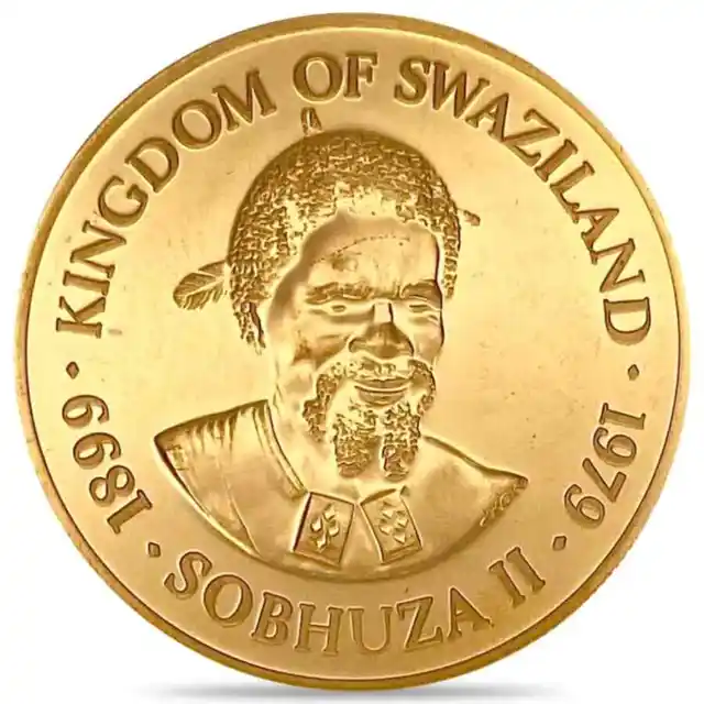 1979 Swaziland 1 oz Johnson Matthey 2 Emalangeni Gold Coin (Damaged)