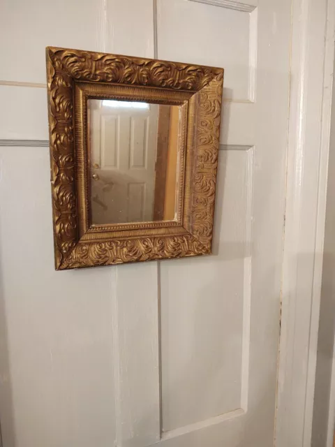 Ornate Wooden Framed Mirror 15"x13"