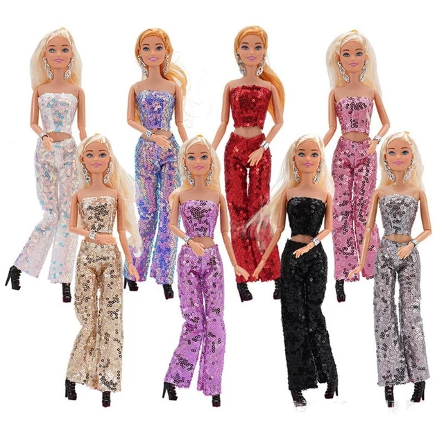 1 SET 8 Colors New Clothes Party Wear Sequin Tube Pants  30cm Doll/1/6 BJD Doll