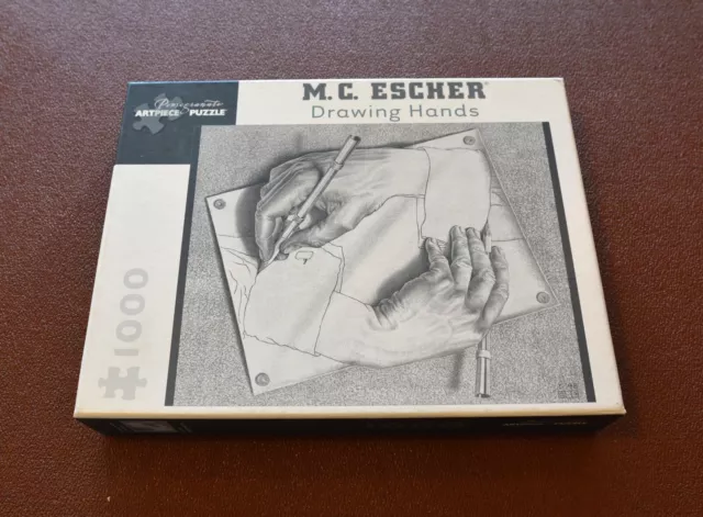 Pomegranate M. C. Escher 'Drawing Hands' 1000 Piece Jigsaw Complete
