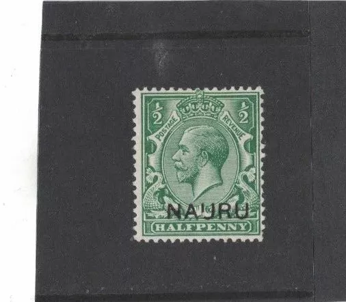 1916 Nauru KGV 1/2d green SG 1 variety overprint mlh