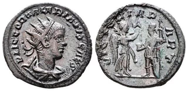 Moneda antigua de Roma. Valerian II Billon Antoninianus.