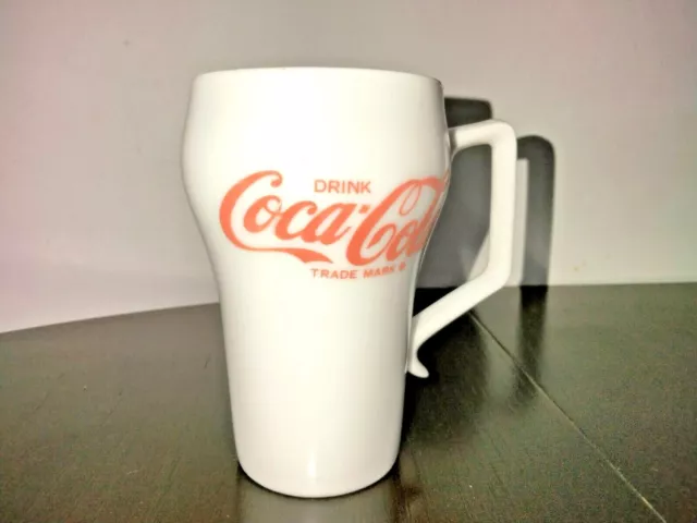 Vintage Coca-Cola Shaped Milk Glass Mug D Handle White Coffee Tea Cup