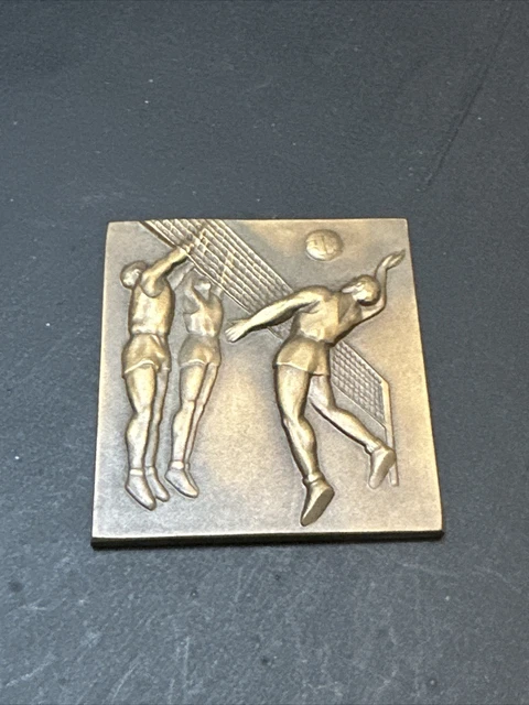 ancienne plaque art deco medaille de sport bronze