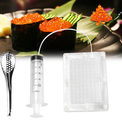Lankater 1set di Plastica per Fleboclisi Pipettes Caviar Fare Box Sferica Contagocce con Gastronomia Molecolare Cucchiaio Sferificazione Dropper Gastronomia Kit 