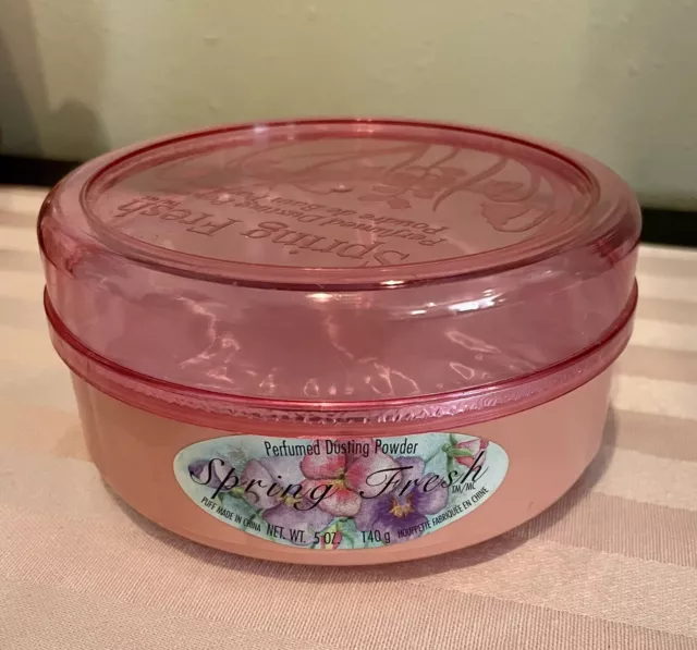 Vintage Delagar Spring Fresh Fragranced Dusting Bath Powder Pink Box No Puff NOS