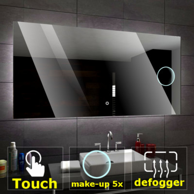 Hobart Hobart éclairé del Miroir salle de bain Bluetooth Touche Horloge temps 