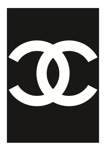 PHOTOGRAPH OF THE CHANEL LOGO - WHITE ON BLACK - quality glossy A4 print