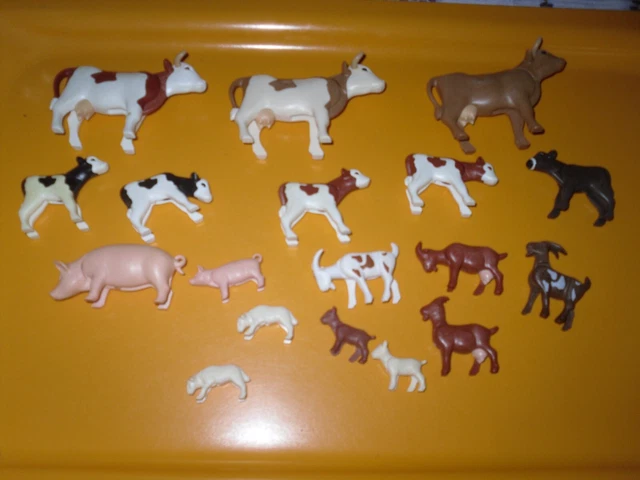 Animaux De La Ferme Playmobil - Lot D'occasion En Très Bon état - Figurines Plastique
