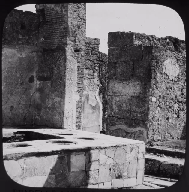 Glass Magic Lantern Slide POMPEII WINE SHOP NO2 C1910 PHOTO ITALY