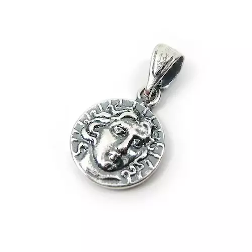 Greek Silver Coin Pendant 13mm Ancient God Apollo Helios Sun Jewelry From Greece