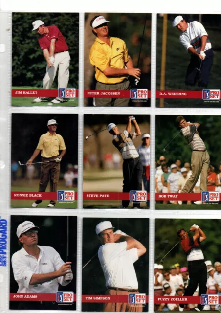 PROSET PGA GOLF 1992 FULL SET 300 CARDS NOs 1-280/E1/20 SLEEVED IN ALBUM EX COND