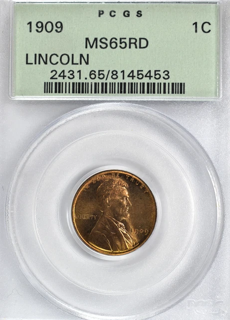 1909 1C Lincoln MS65RD PCGS