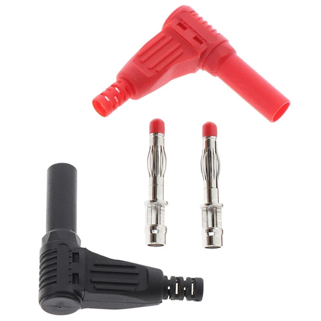 4 Connecteurs Prise Banane 4mm Greluma - Or 24k - Pour Bornes Haut-Parleur Ampli - Rouge/Noir