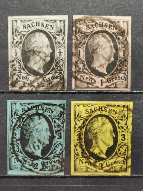 Sachsen Mi-Nr. 3-6 Gestempelt  Gute Erhaltung 160€