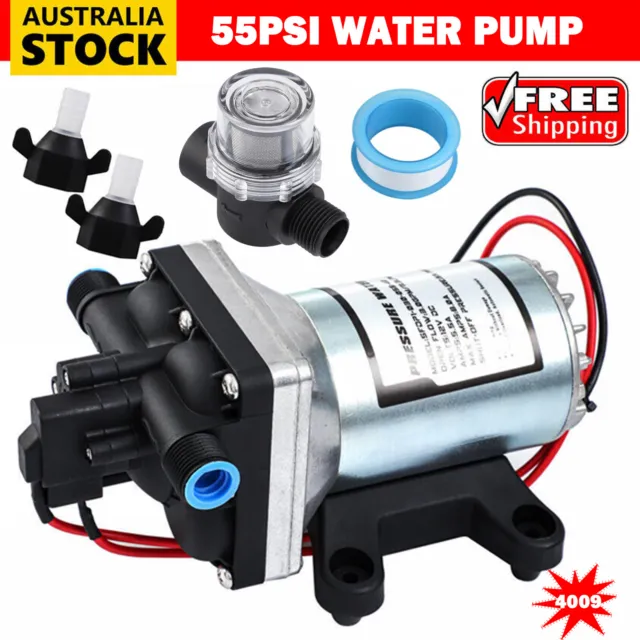 Replace SHURflo 4009 12v Water Pump with Twist on Filter & Teflon tape 11.3LPM
