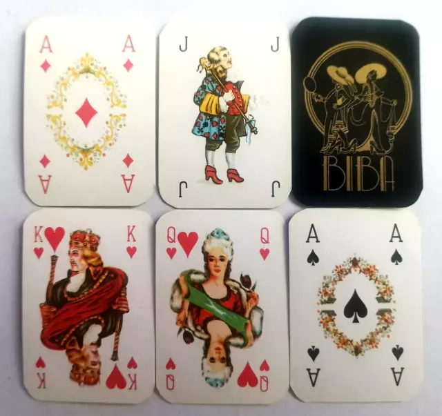VINTAGE PLAYING CARDS BIBA FASHION HOUSE 52 & 2 JOKERS 1960s 48 X 32mm FREE POST