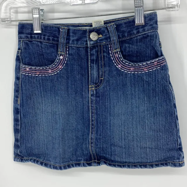 Oshkosh Girls Stretch Waist Expander Denim Jean Cotton Skirt Size 6X, 1011