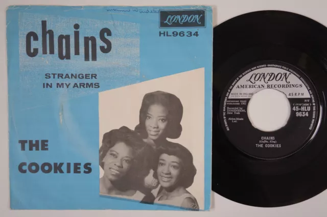 COOKIES Chains ULTRA RARE Denmark 45 GIRL GROUP danish CAROLE KING Goffin HEAR!