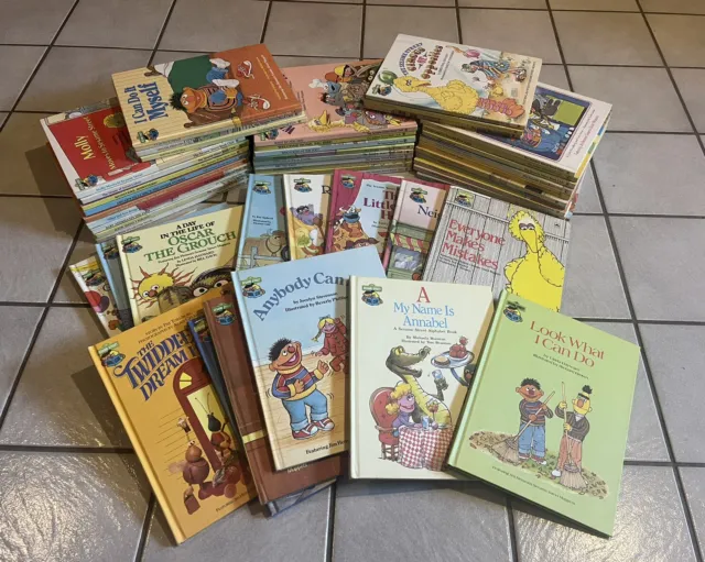 Lot of 48 Sesame Street Book Club Kids Books Hardcover Vintage 1980's 90'