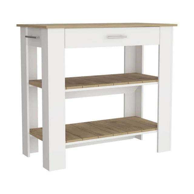 Isla De Cocina Milán W101 - Blanco/Macadamia